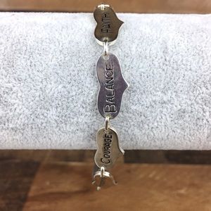 Sterling Silver Inspirational Heart Bracelet 8”